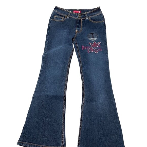 Gasoline‎ Jeans Juniors 14 27Wx 28L Blue PRINCESS DENIM Bootcut Midrise NWT - Picture 1 of 14